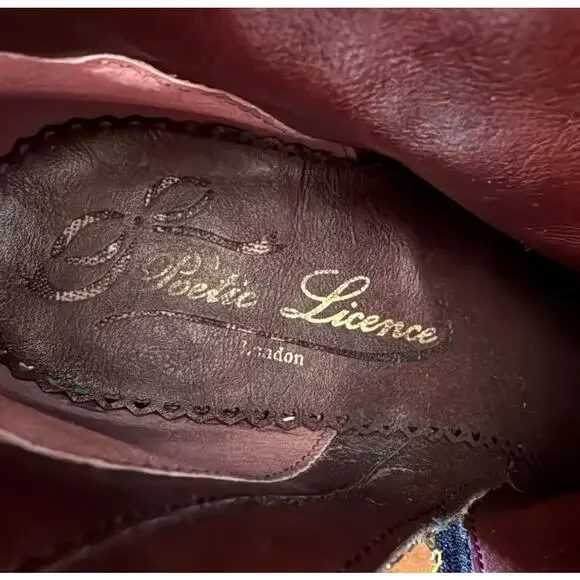 Poetic Licence Tapestry Jacquard Ankle Boots Floral Block Heel Size 8.5 - Picture 2 of 6